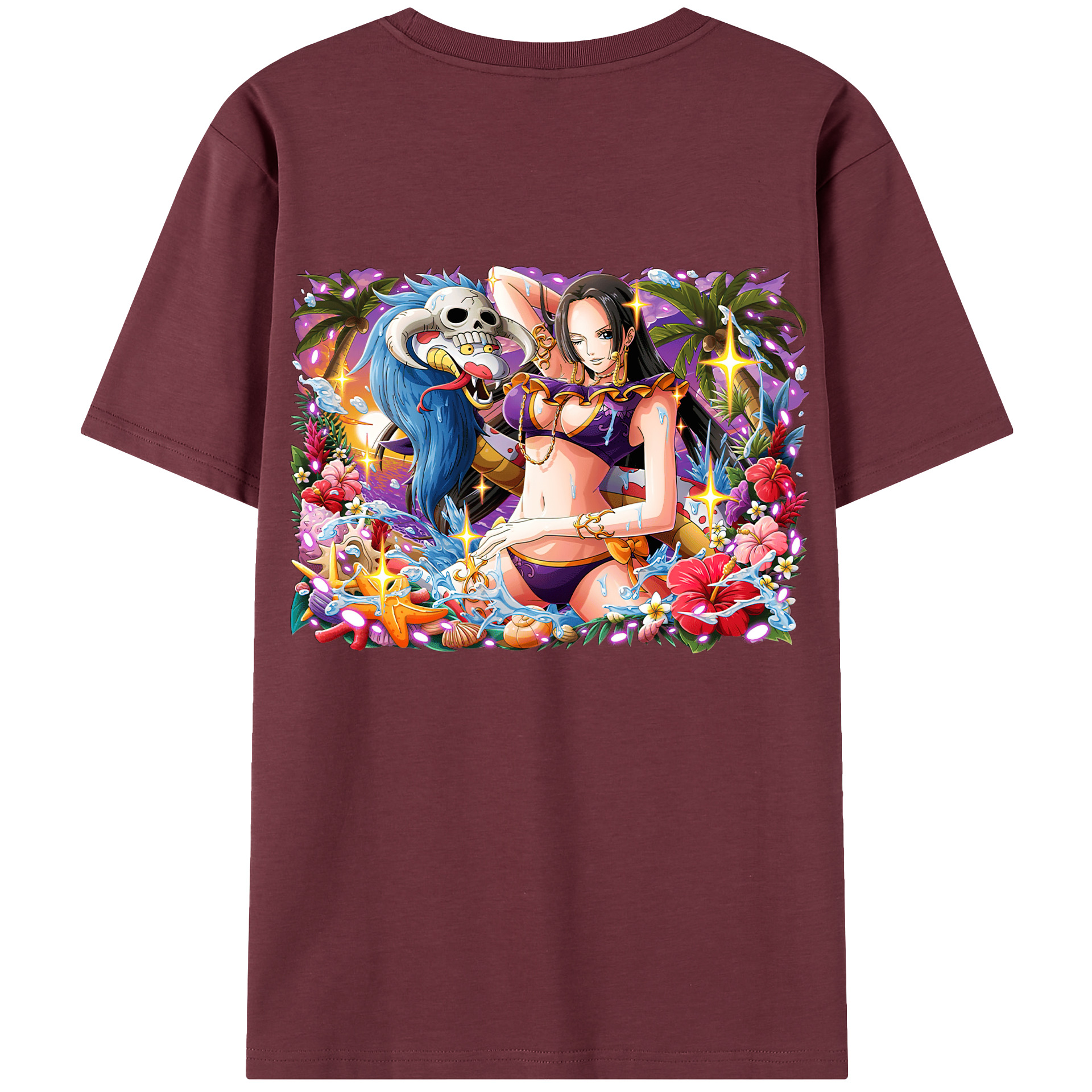 ワンピース ボア・ハンコック ONE PIECE Boa·Hancock 綿100％半袖Tシャツ（背面プリント）